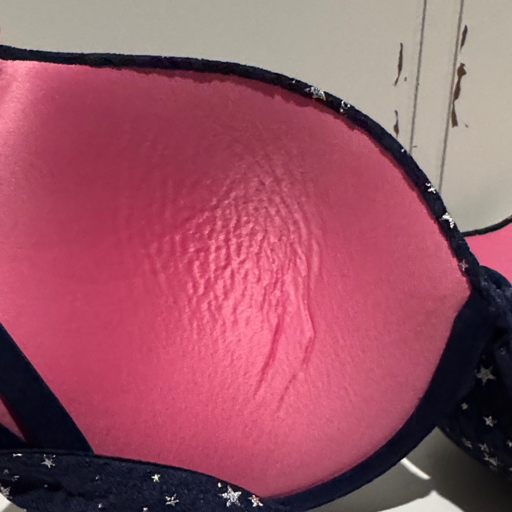 PINK Victoria Secret Navy Blue Star 36D Bra wear everywhere push up - Picture 5 of 13
